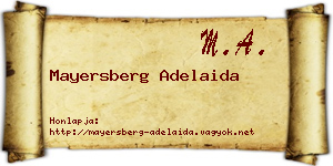 Mayersberg Adelaida névjegykártya